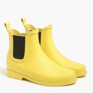 J Crew Factory Yellow Chelsea Rain Boots